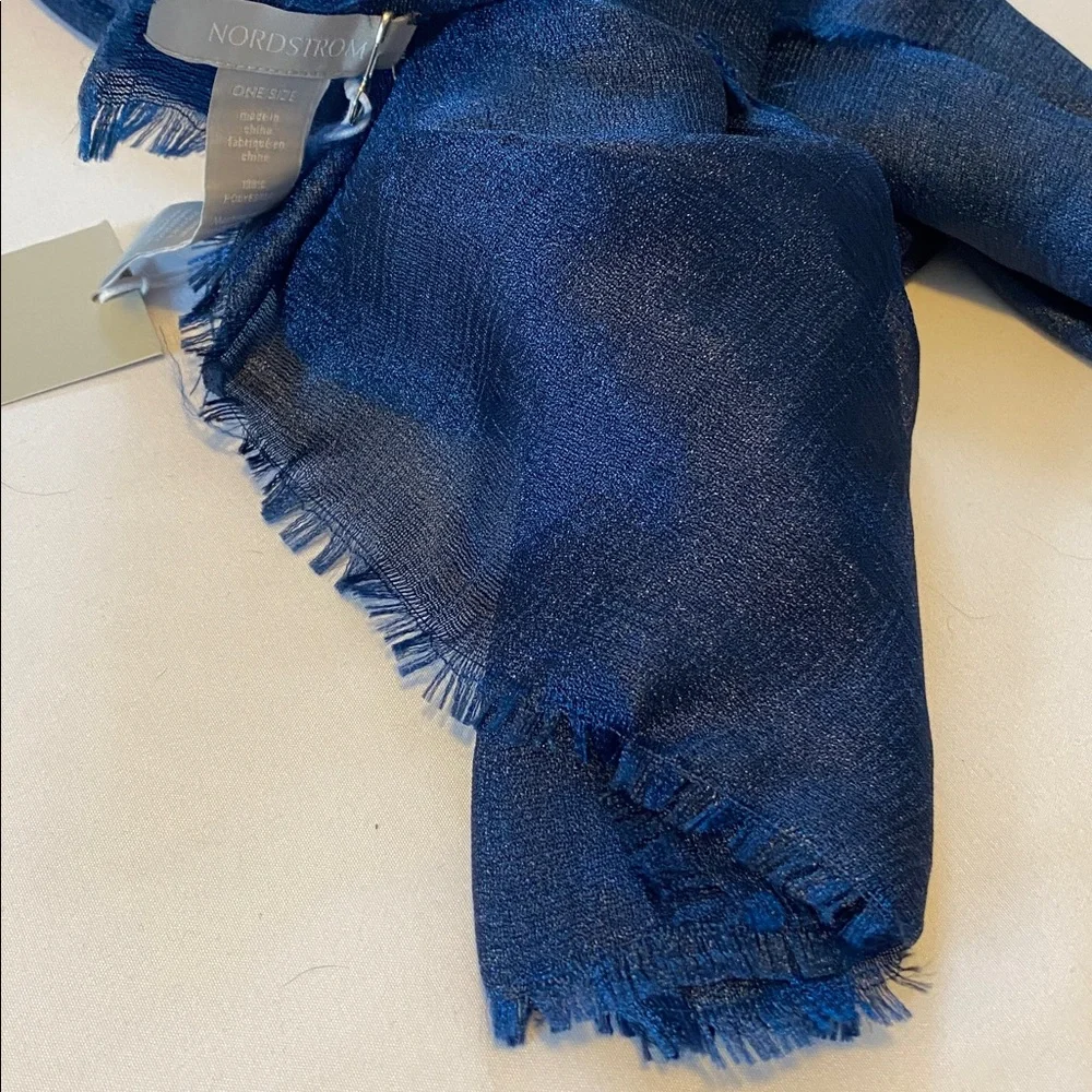 NWT Nordstrom Blue Meridian Shimmer Wrap Scarf One Size